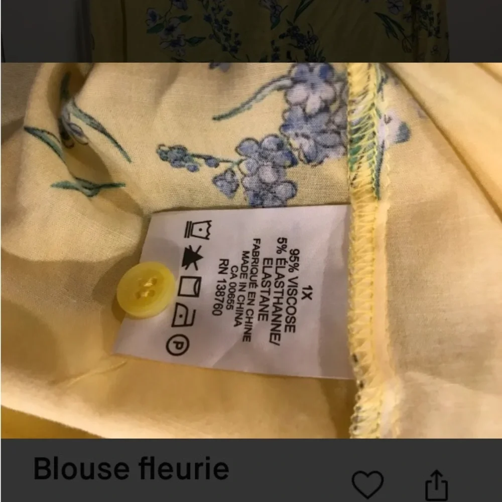 Blouse manche longue jaune fleurie - Picture 5 of 5